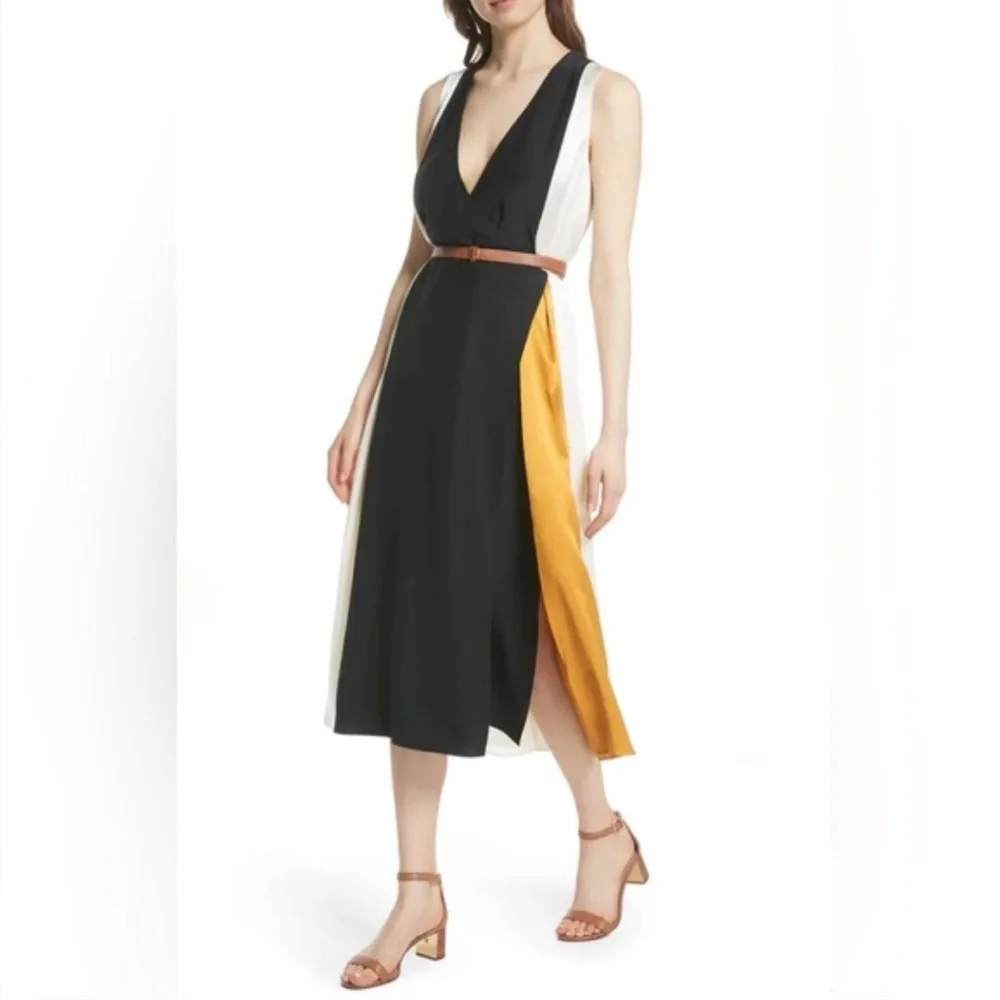 TORY BURCH Clarice silk satin wrap dress